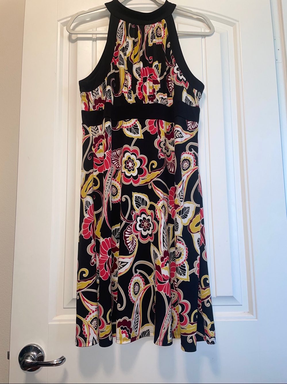 INC International Concepts Black Floral Sleeveless dress medium